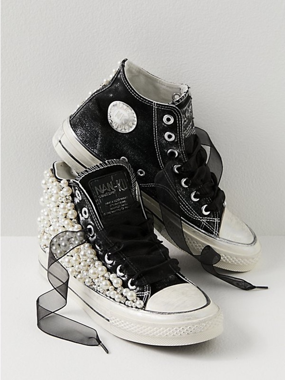 Nan Ku for Free People Pearl Crush High-Top Sneakers